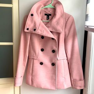 Women’s size 4 pink wool pea coat H&M